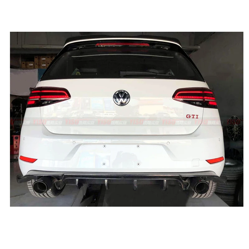 Для Golf 7 5 задний диффузор для губ из углеродного волокна VW MK7.5 Standard и GTI 2017 2019