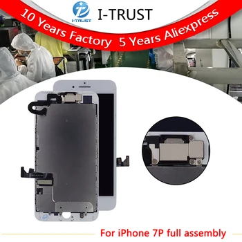 

AAA 20 pcs Glass Complete Touch Screen Digitizer& LCD Assembly Replacement For iPhone 7 Plus with Front Camera Free DHL shipping