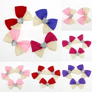 

50pcs Satin Ribbon Bows Heart Diamond Appliques Ribbon Flowers 60x40mm Appliques DIY Craft for Sewing Scrapbooking Wedding Gift