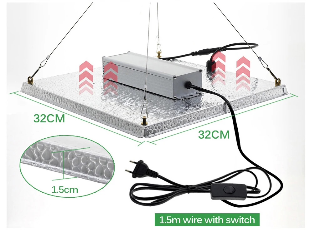 Samsung LM281B Quantum LED Grow Light 1000W Full Spectrum Phyto Lamp for Indoor Plants Flowers Greenhouse Seedlings Growth Light