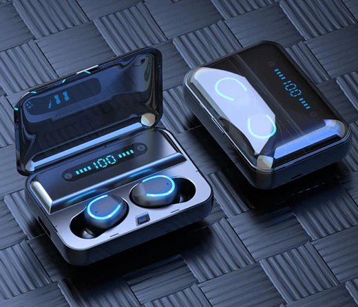 TWS Беспроводная bluetooth-гарнитура Hifi наушники водонепроницаемые спортивные наушники шумоподавление HD вызов громкой связи Наушники для iphone - Цвет: black double