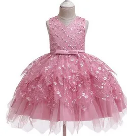 

0-5Y Princess Kids Baby Girls Dress 6 Colors Lace Flowers Sleeveless Knee Length Tutu Sundress Party Outfits