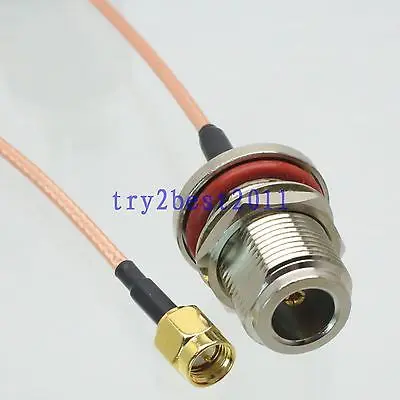 DHL/EMS 20 комплектов RG316 N jack pin bulkhead для SMA штифт RF гибкий соединительный кабель 8 дюймов-C1
