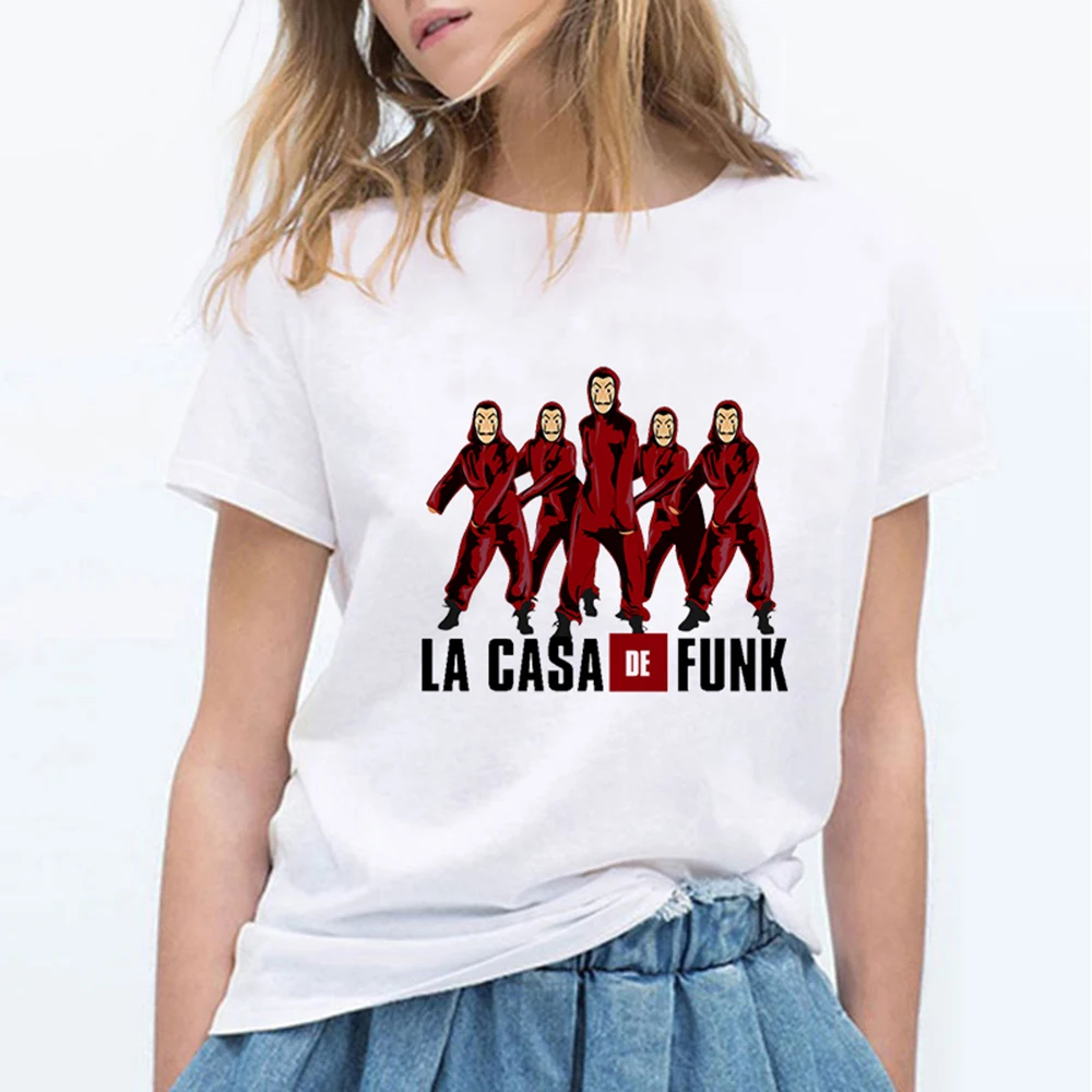 

Fashion Cool Summer House of Paper T-shirt Streetwear LA CASA DE PAPEL T Shirts Women Hipster Hip Hop Harajuku Cheap Tee Shirt