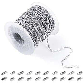

10Pcs Stainless Steel Ball Bead Chains for Necklace Bracelet DIY For Jewelry Making Adjustable Lead and Nickel Free