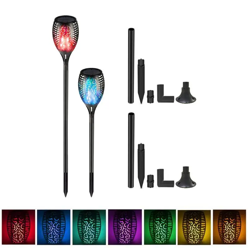 Solar Torch Light 7 Changing Colors Garden Lights Landscape Decoration Lighting Dusk to Dawn Lawn Light for Driveway Pathway