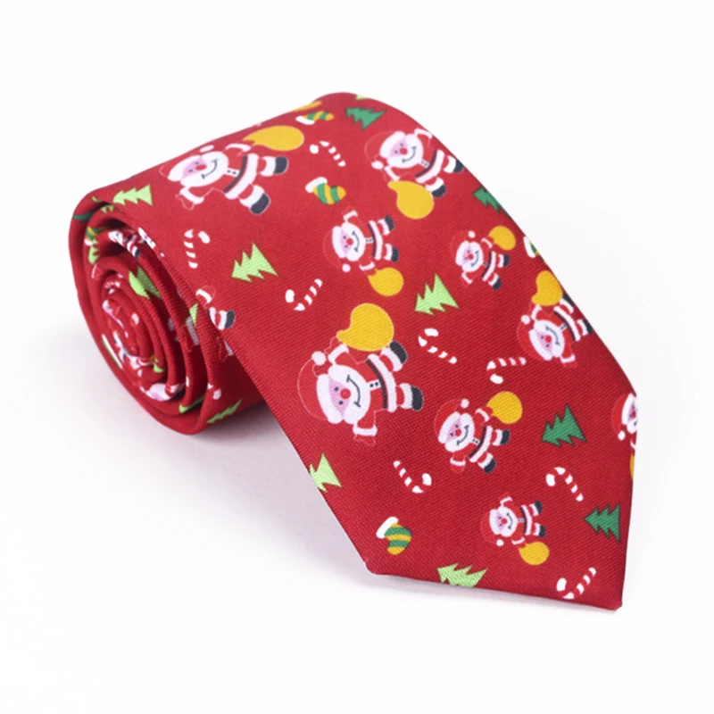 Рождественский мужской модный Повседневный галстук из полиэстера с принтом в виде снежинок для мужчин, профессиональный галстук с узором 8 см,, новинка
