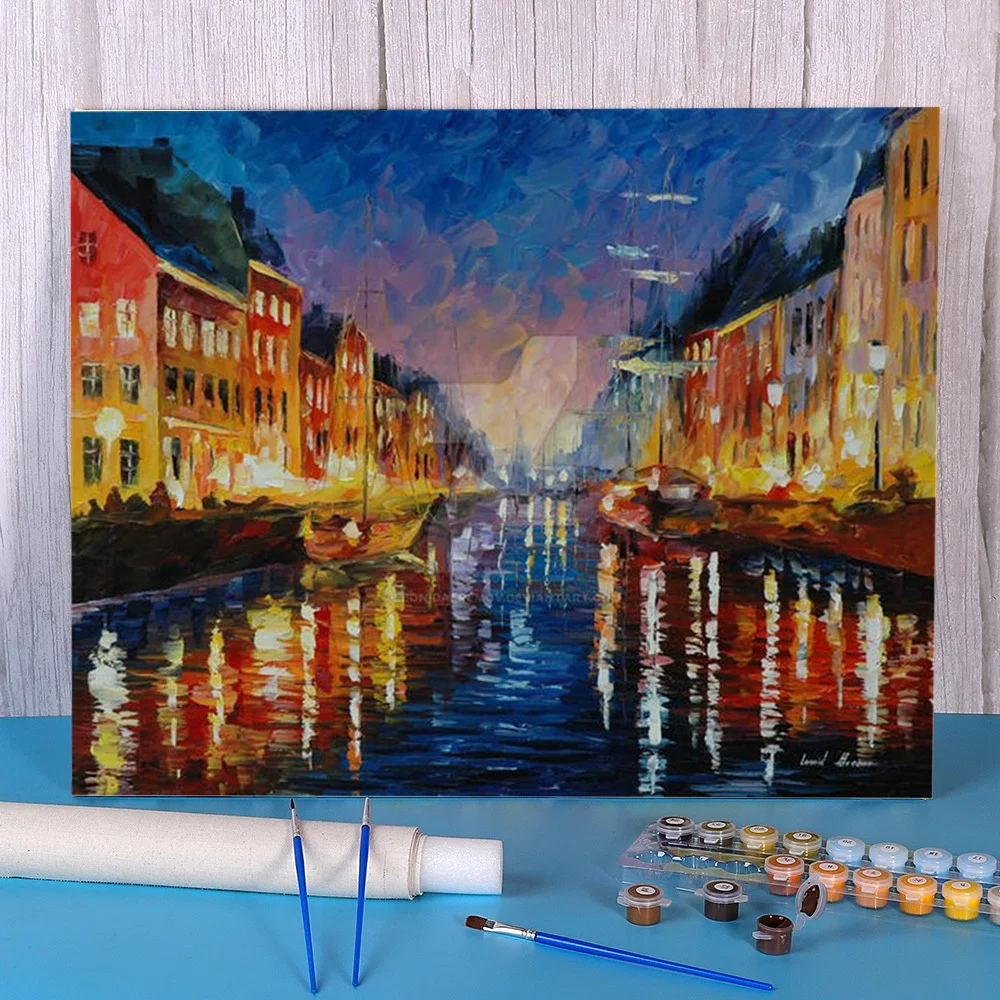 Old Harbor Paint By Numbers Complete Kit Oil Paints 40*50 Canvas