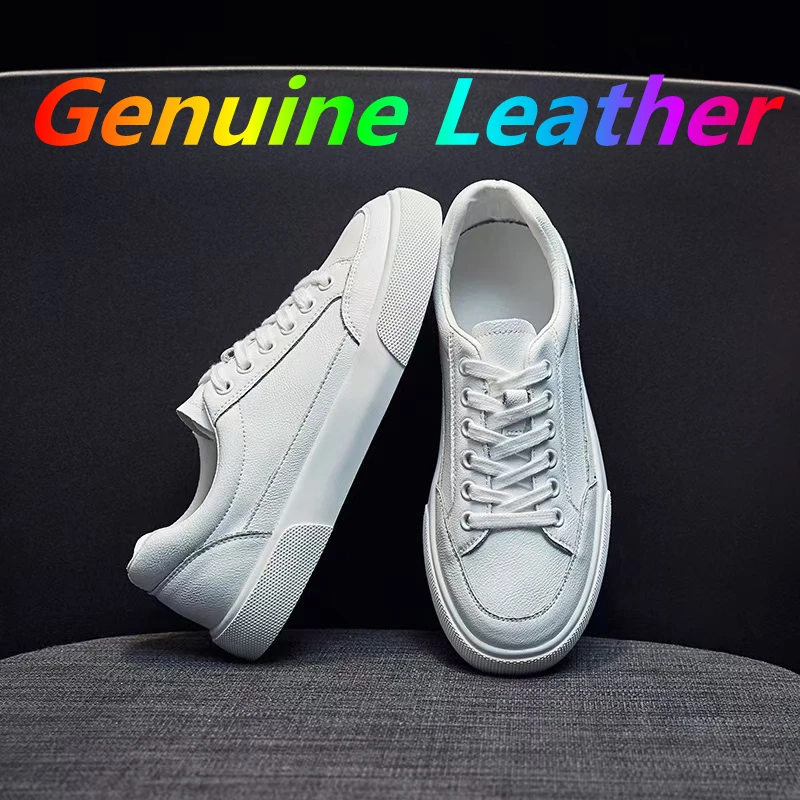 

Women's Casual Vulcanize Shoes White Genuine Leather 2022 Sport Walking Running Summer Platform Flats Woman Sneakers