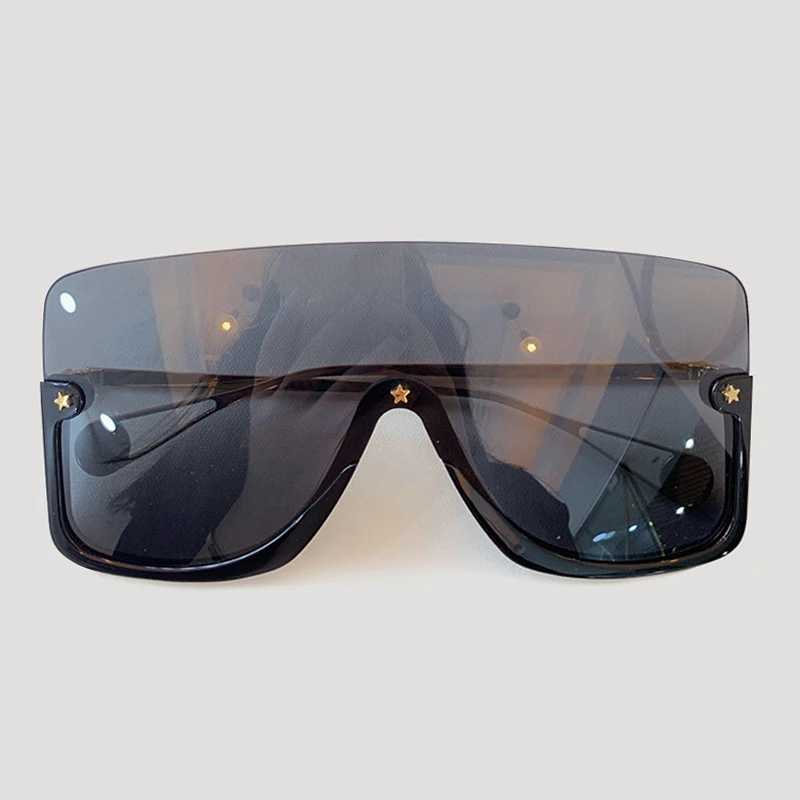 No.1 Sunglasses Большие очки, солнцезащитные очки для женщин и мужчин, фирменный дизайн, цельные линзы, солнцезащитные очки UV400 - Цвет линз: No.1 Sunglasses