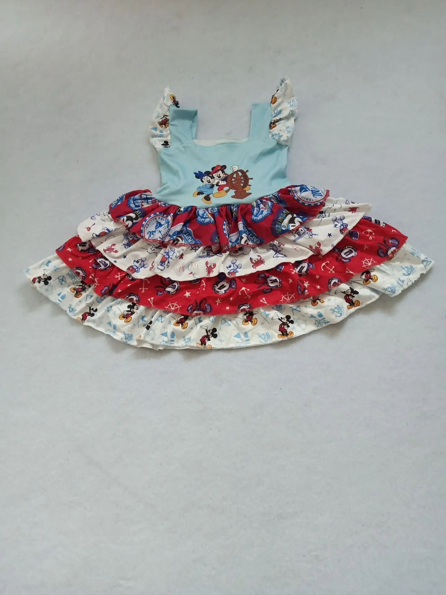 

Top quality Children clothes kids wear dress with cartoon fabric design