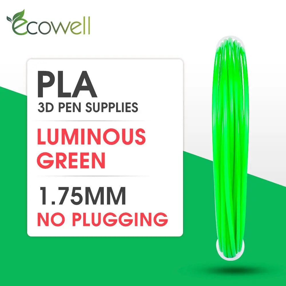 Зеленая нить для 3D печати Ecowell 1 шт. 75 мм * 5 м пластиковая ручки | Компьютеры и офис