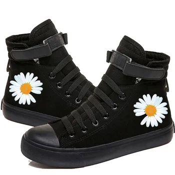

Bigbang G-Dragon Little Daisies Canvas Shoes High Top Unisex Sneakers