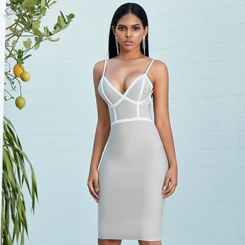 

Adyce New Summer Bodycon Striped Club Bandage Dress Women Sexy Sleeveless Spaghetti Strap Celebrity Evening Party Dress Vestidos