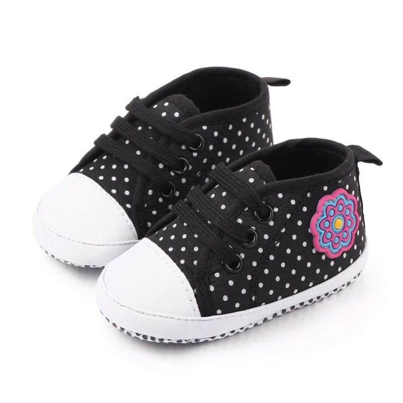 1 пара; весенняя обувь для маленьких мальчиков и девочек; Zapatillas Bebe; детская обувь в горошек и с цветочным принтом; нескользящая обувь для новорожденных; обувь для малышей
