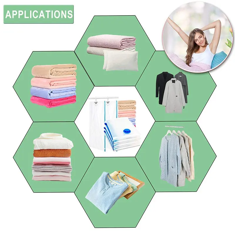 

Vacuum Seal Storage Pack Bags,More Storage Clothes Space Bags,(2 Jumbo Hanging Vacuum Bags & 4 Large Vacuum Bags),For Travel &