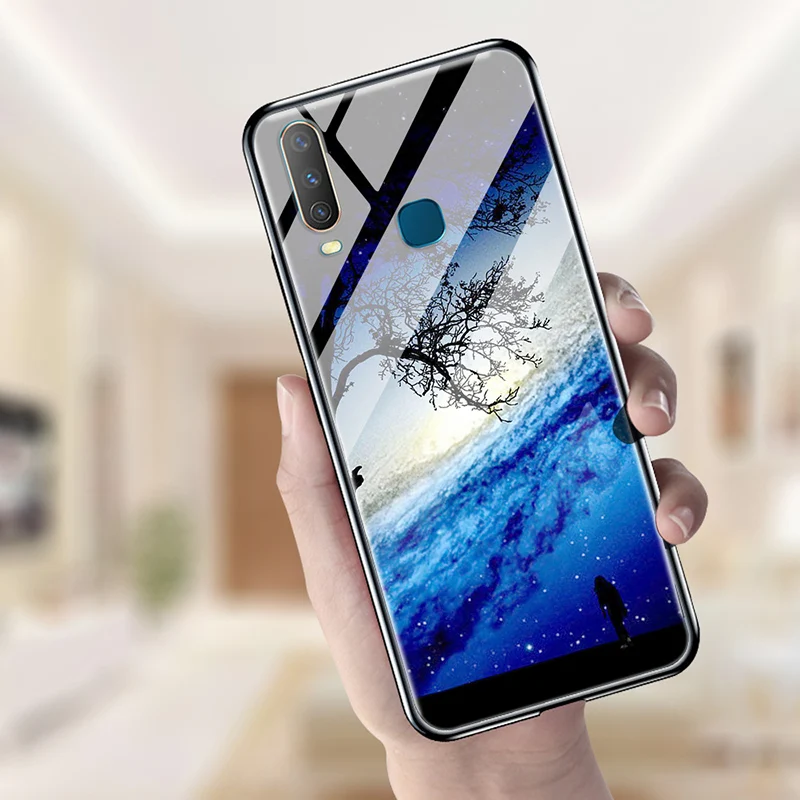 Чехол из закаленного стекла для VIVO Y17 2019 чехол накладка Vivo Y 17 VivoY17 1902 Y3 Y12