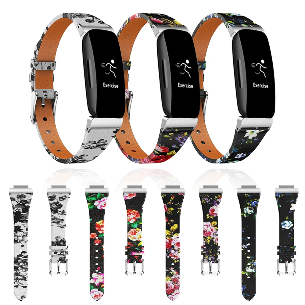 

Tencloud ремешок для Fitbit Inspire 2 браслет для Inspire2 сменный кожаный ремешок Смарт-часы аксессуары регулируемые