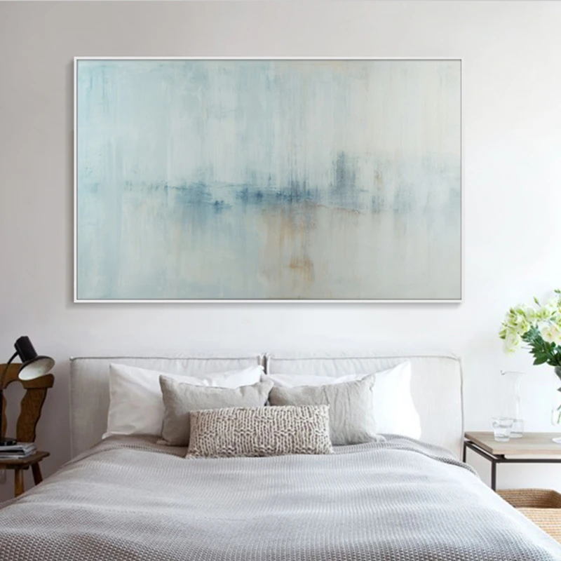 Grey Blue Painting Large Abstract Art Canvas Huge Wall Art Minimal Abstract Canvas Painting Living Room Decor Canvas Art Painting Calligraphy Aliexpress
