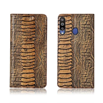 

Ostrich foot pattern genuine leahther phone bag for Samsung Galaxy M30 phone case coque for Samsung Galaxy M20 flip cover funda