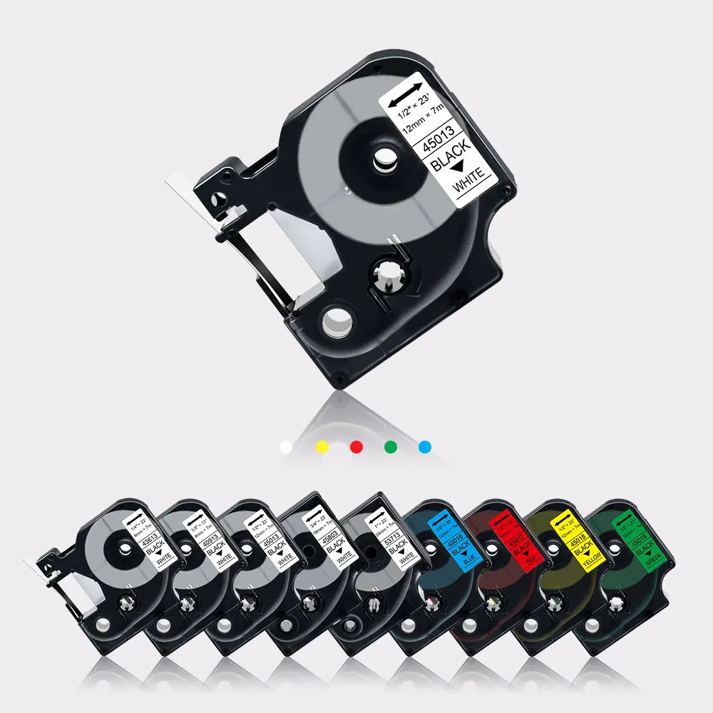 Ecowell 53716 24mm 테이프 Dymo LabelManager PnP 무선 500TS 용 파란색 바탕에 검은 색 Dymo d1 라벨 테이프 용 모바일 라벨러 라벨 메이커