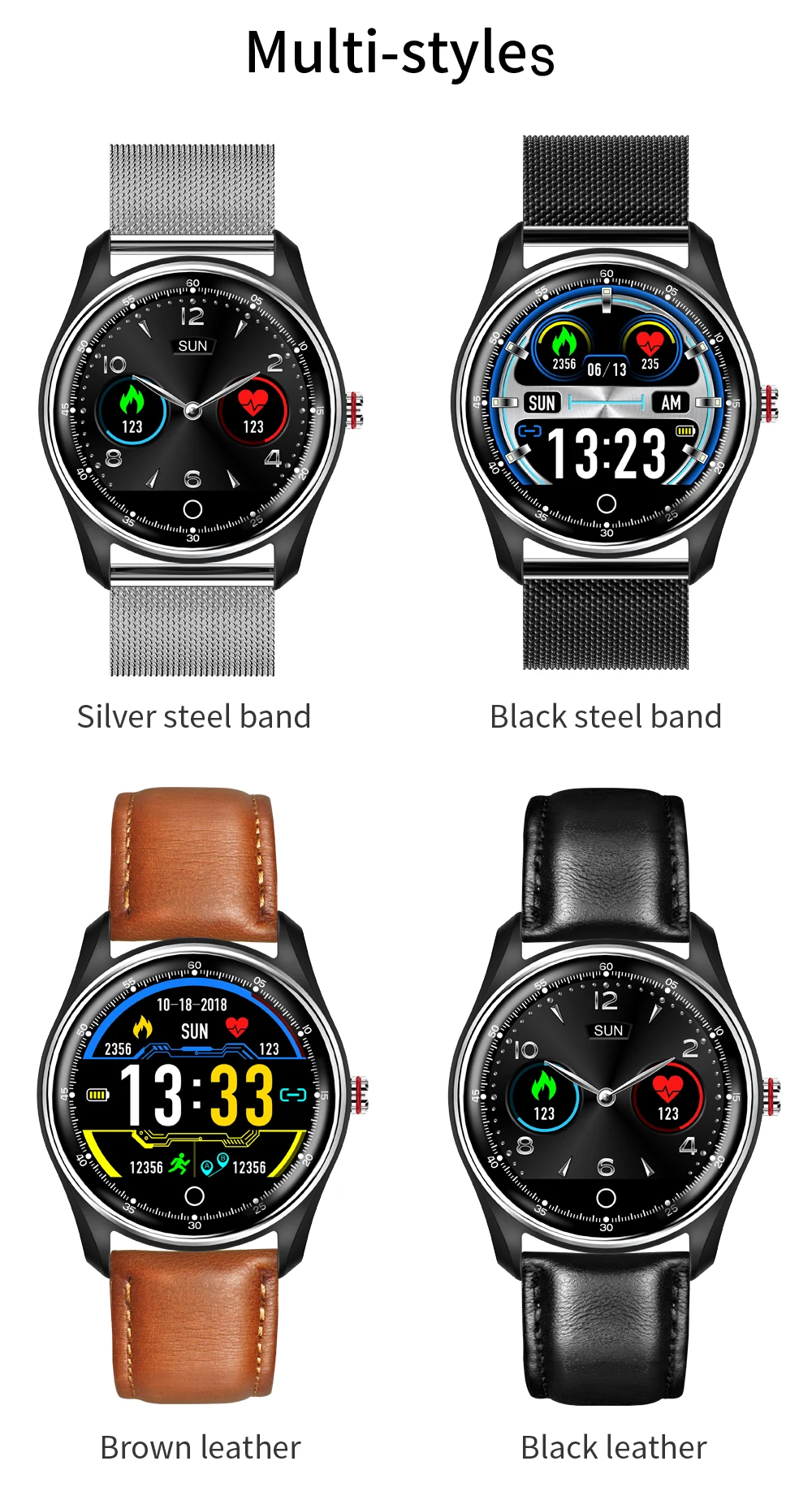 Greentiger MX9 ECG Smart Watch IP68 Waterproof Heart Rate Blood Pressure Monitor ECG+ PPG Smartwatch Clock Anti-lost Stop watch