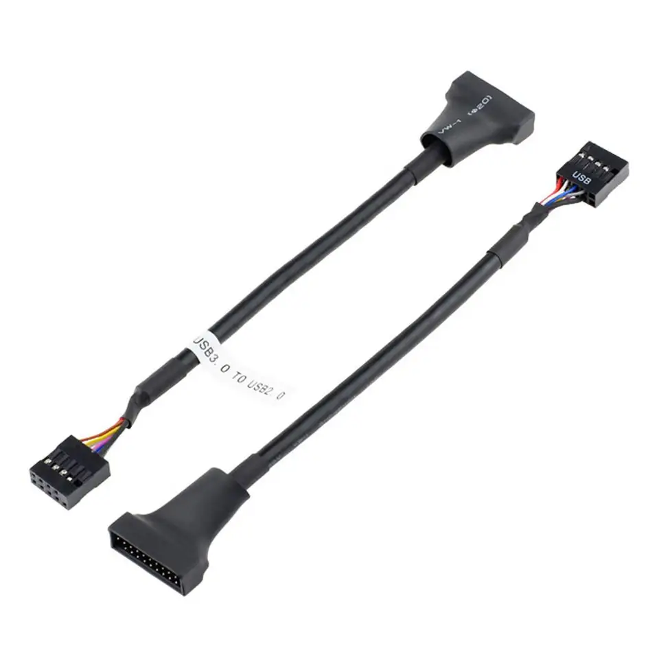 Cablecc USB 3.0 20-Pin Header Verlängerung – 90 Grad Adapter Für Motherboard, Blau