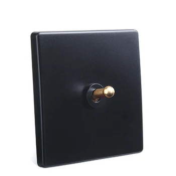 

1-Gang High Quality Retro Classy Brass Toggle Light Switch 1 Lever One Open Single Double Control Wall Lamp Switch Black White