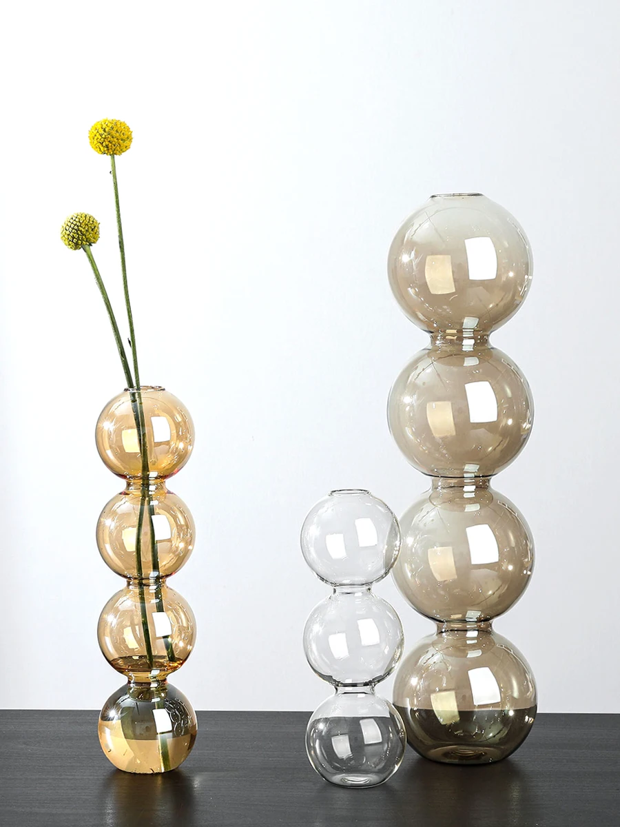 

Nordic Glass Vase with Spherical Bubble Ball, Small Flower Pot, Terrarium, Hydroponic Systems, Cute Room, Home Decoration