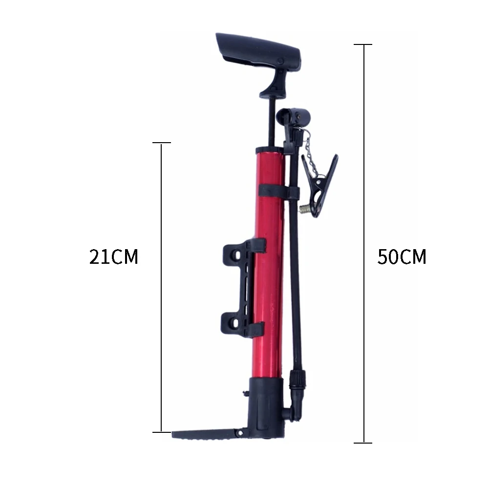 High Pressure Handheld Mini Bicycle Pump with Bracket Aluminium Alloy Floor Type Practical Foldable Pedal Portable Accessories