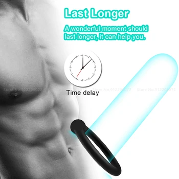 3-8 PCS Men's Silicone Cock Ring Erection Ring for Ejaculation Delay Sex Toys for Men Couples Clitoris Stimulator Penis Ring 3