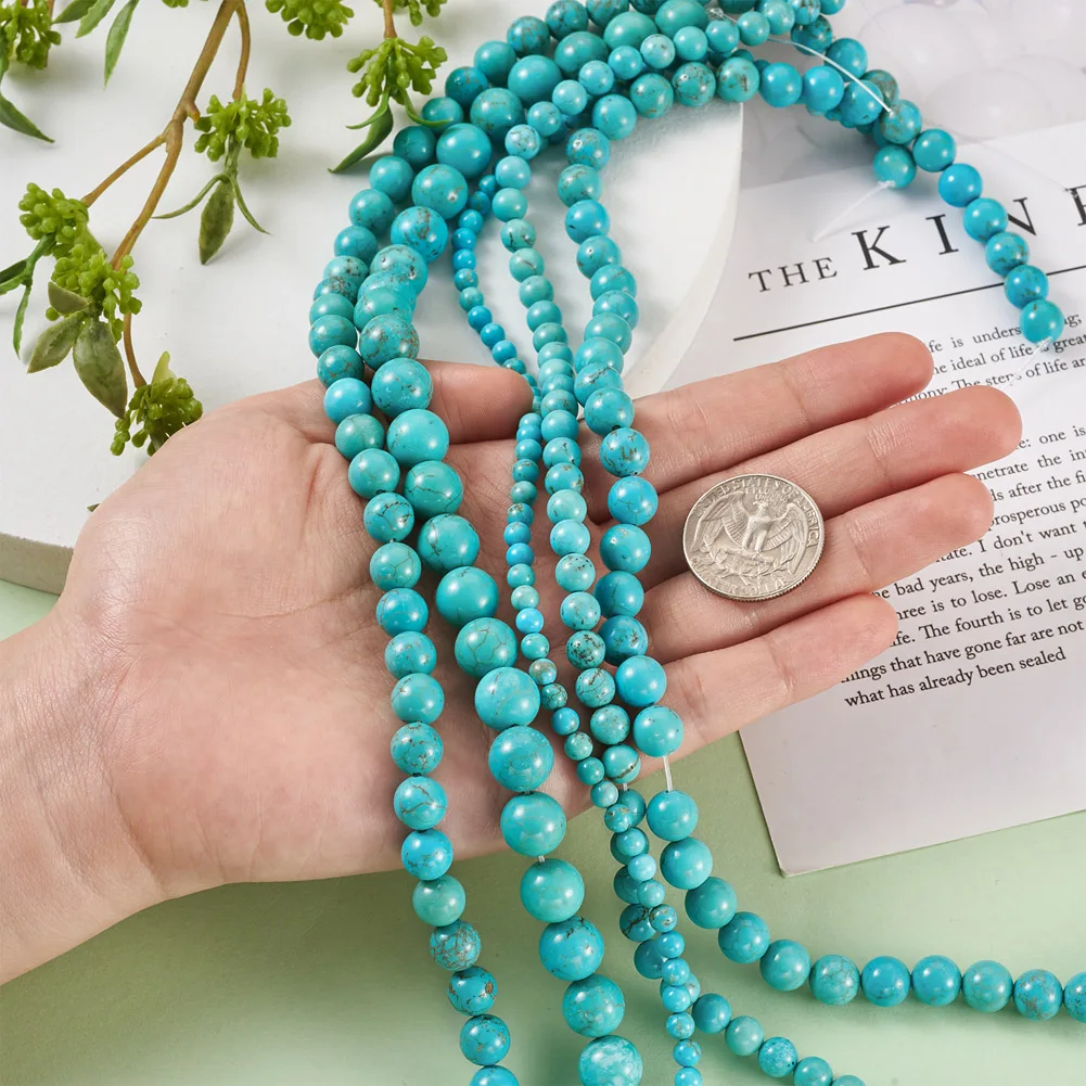 Pandahall Dyed Natural Stone Beads Strands 4mm/6mm/8mm/10mm for Jewelry Making DIY Bracelet Necklace Accessories Findings