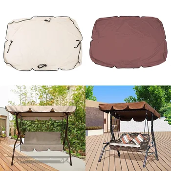 

2-3 Seats Outdoor Awning Garden Swing Chair Sun Shade Sail Polyester Waterproof Top Cover for Courtyard Gazebo Hammock Tent
