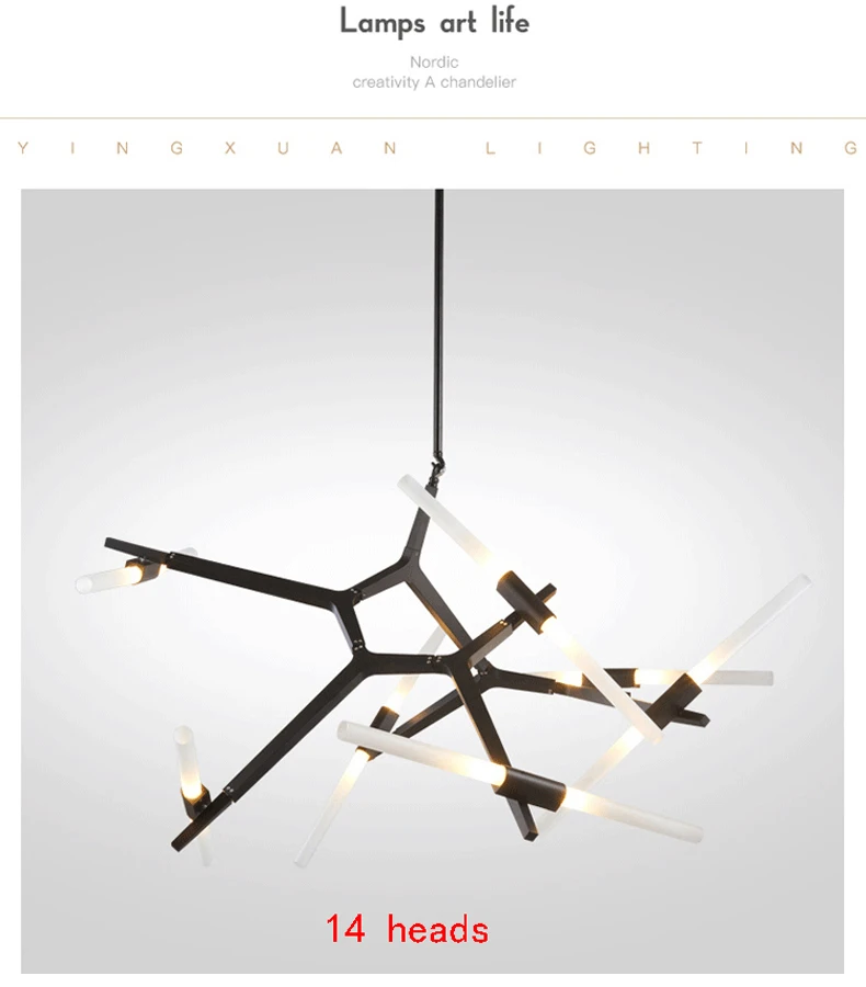 Villa tree branch lamp  Post modern designer Nordic led chandelier tree fork restaurant chandelier villa tree fork Chandelier