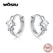 WOSTU серьги-кольца для щенков 925 пробы серебряные маленькие серьги для женщин Свадебные модные серебряные 925 Ювелирные изделия Подарки CQE662