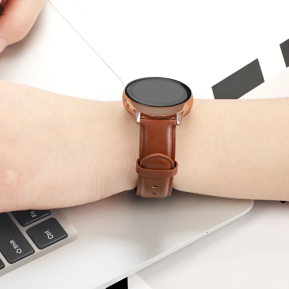 8 видов цветов оригинальный ремешок для часов из натуральной кожи Samsung Galaxy Watch Active