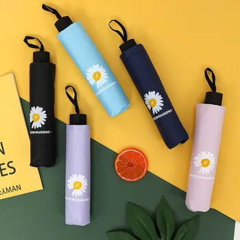 

The Best Apple Umbrella Online Celebrity Little Daisy Vinyl Parasol UV Three Folding Umbrella Customizable Advertising Umbrella
