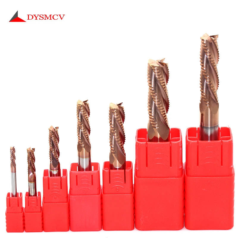 

1pcs HRC58 4mm 6mm 8mm Carbide Roughing Endmill Milling Cutter 4Flutes Lathe End Mill Cutter Tool for Steel Aluminum Roughing