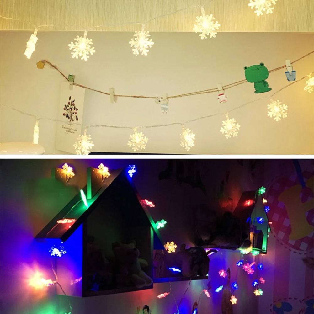 6 м Снежинка светодиодный Сказочный свет светящиеся гирлянды Twistable водонепроницаемый Рождественская елка Свадебная вечеринка декоративные гирлянды