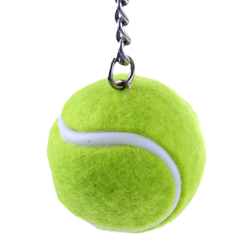 Novelty Mini Tennis Ball Key Chain Keychain Metal Key Ring Keyring Key Chains