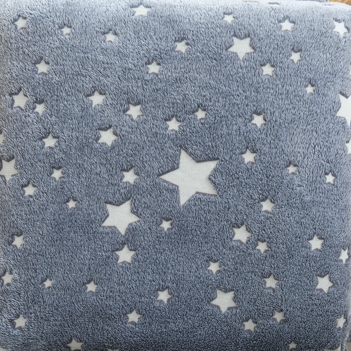 Glow in The Dark Throw Blanket Galaxy Stars Pattern Flannel Fleece Blanket Soft Warm Fuzzy Plush Blanket Kids Christmas Decor