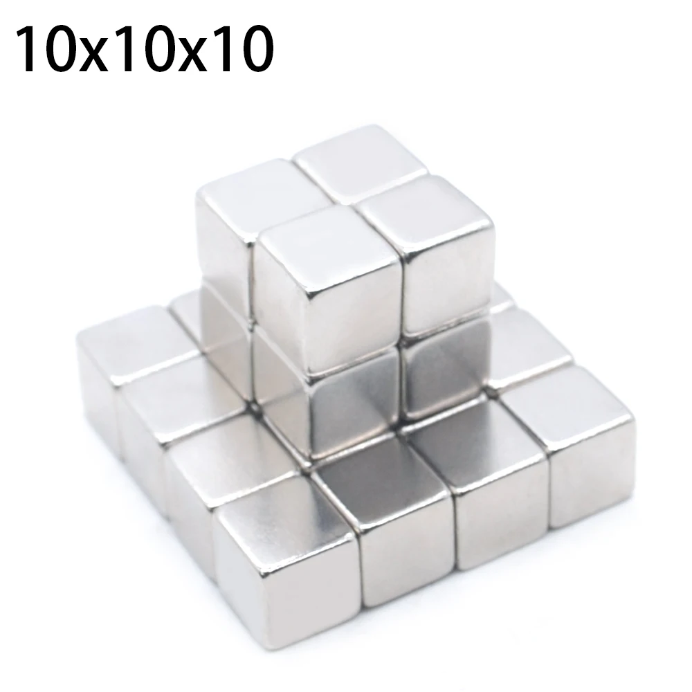 

100pcs 10X10x10mm Square Rare Earth Magnet Cuboid N50 Strong Rod Support Bar Neodymium Magnet Free Shipping