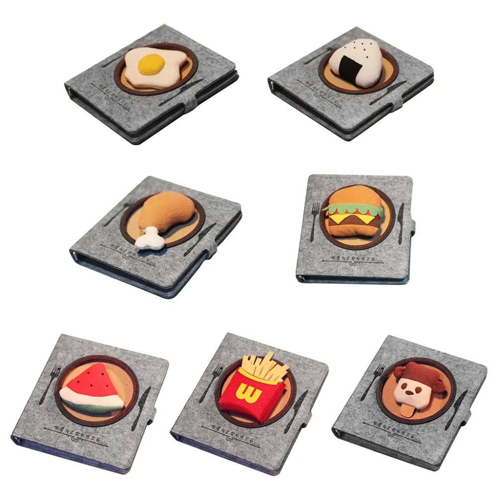 

Creative Hamburger Egg Rice Balls Diary Notebook Notepad Memo Pad Daily Planner Weekly Notes Stationery School Travel