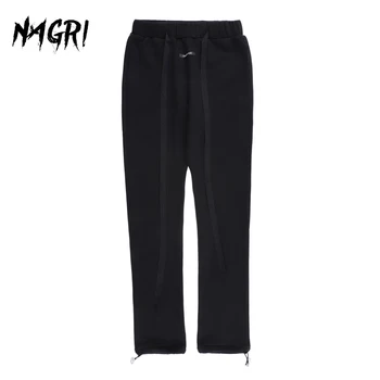 

Men Fashion Solid Colors Black Casual Pants Streetwear Man Trousers Joggers Elastic Waist Straight Overalls Retro Autumn Winter