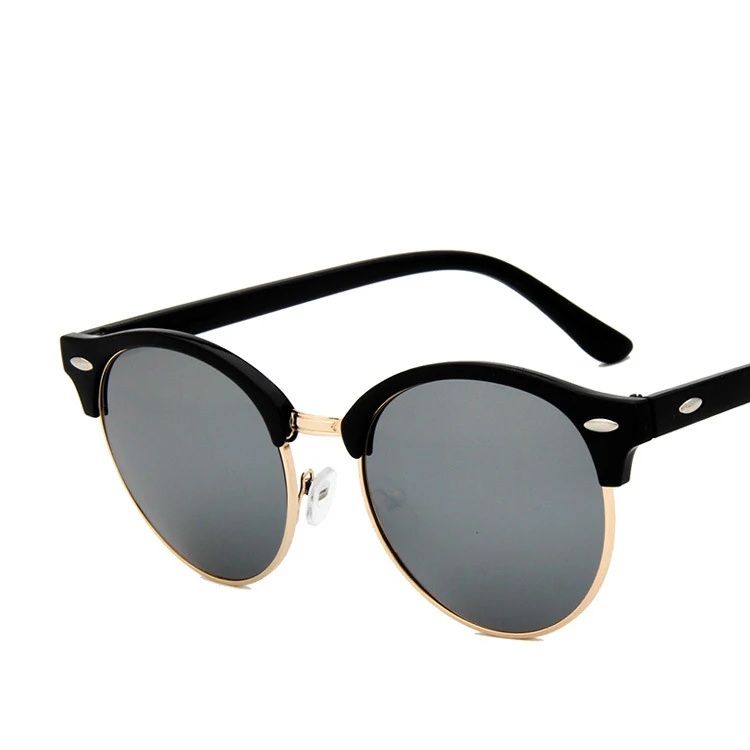 Retro Half Frame Vintage Sunglasses Classic Women Men Color Lens Sunglasses 