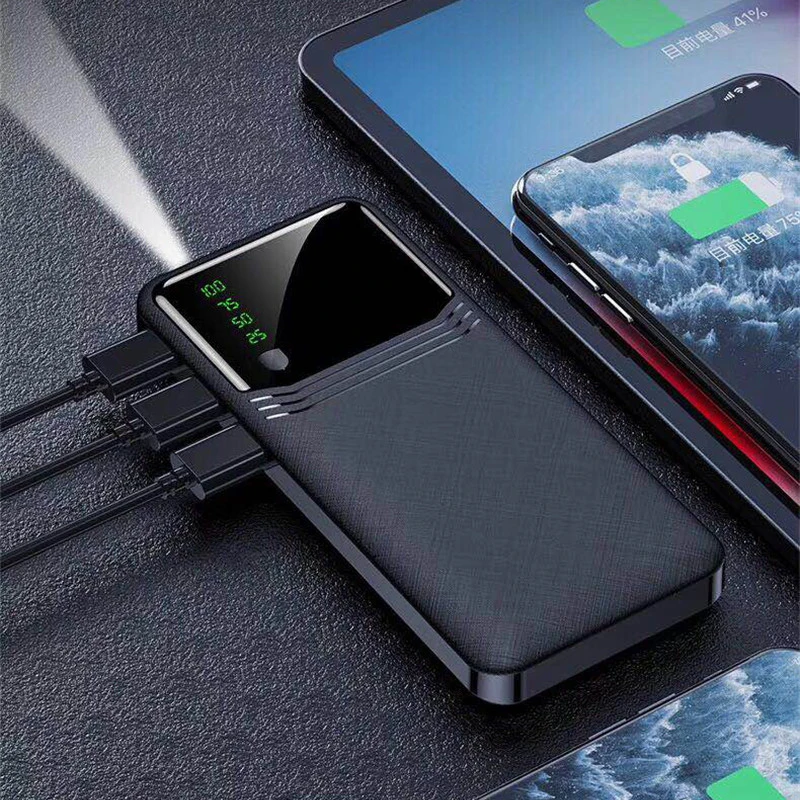 Портативное зарядное устройство большой емкости 30000 мАч 3 USB батареи для зарядки