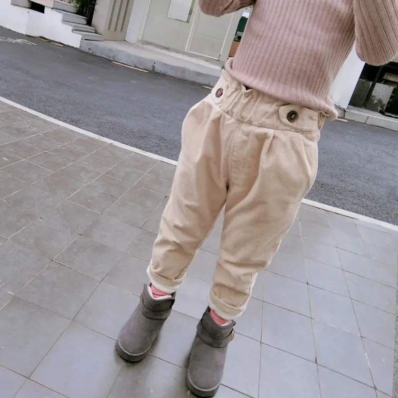 

Sport Pants Thick Warm Fleece Corduroy Girl Trousers 2019 Kids Winter Autumn Clothes For Baby Girls Pants Toddler Girls Leggings