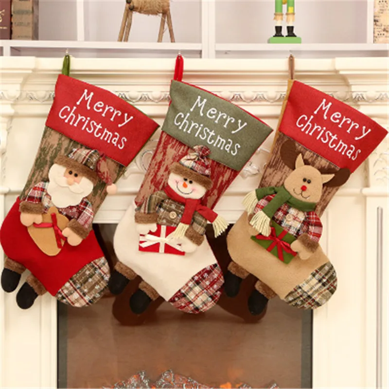 

Christmas Xmas Tree Hanging Party Tree Decor Santa Stocking Sock Gift Candy Bags