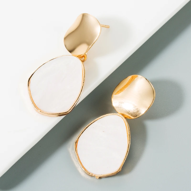 

2020 Za Brand Hot Selling Korean Earring for Woman Vintage Simple Design Acetate Plate Oval Shape Dangle Earrings for Sexy Lady