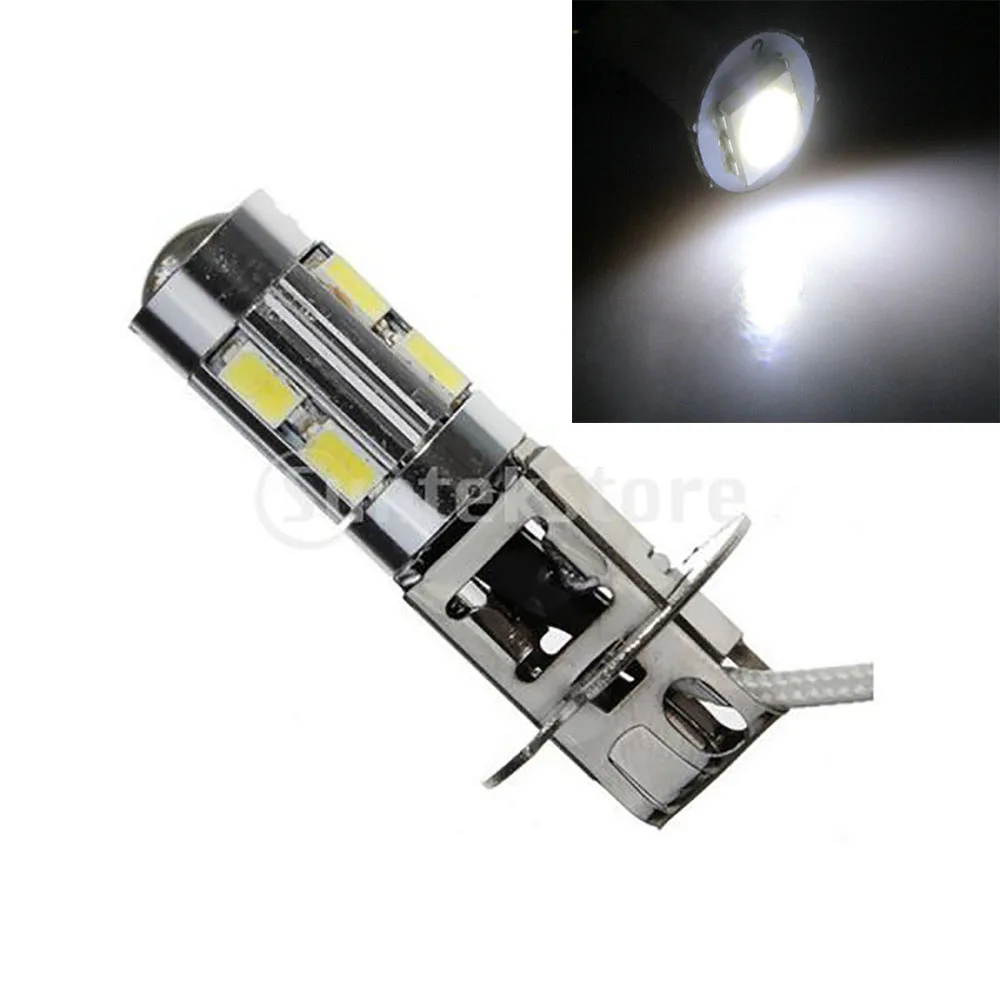 Car Auto H3 5630 SMD 10 LED White Driving Fog Headlight Light Lamp 6500K
